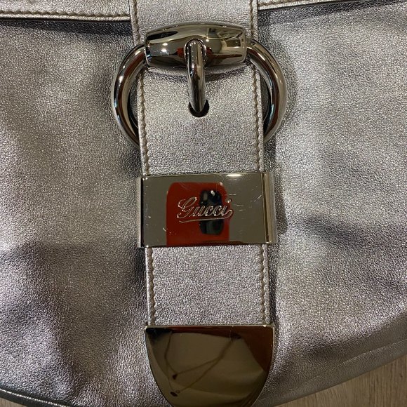 Gucci leather silver bag with - rarely worn, like new - Picture 3 of 9